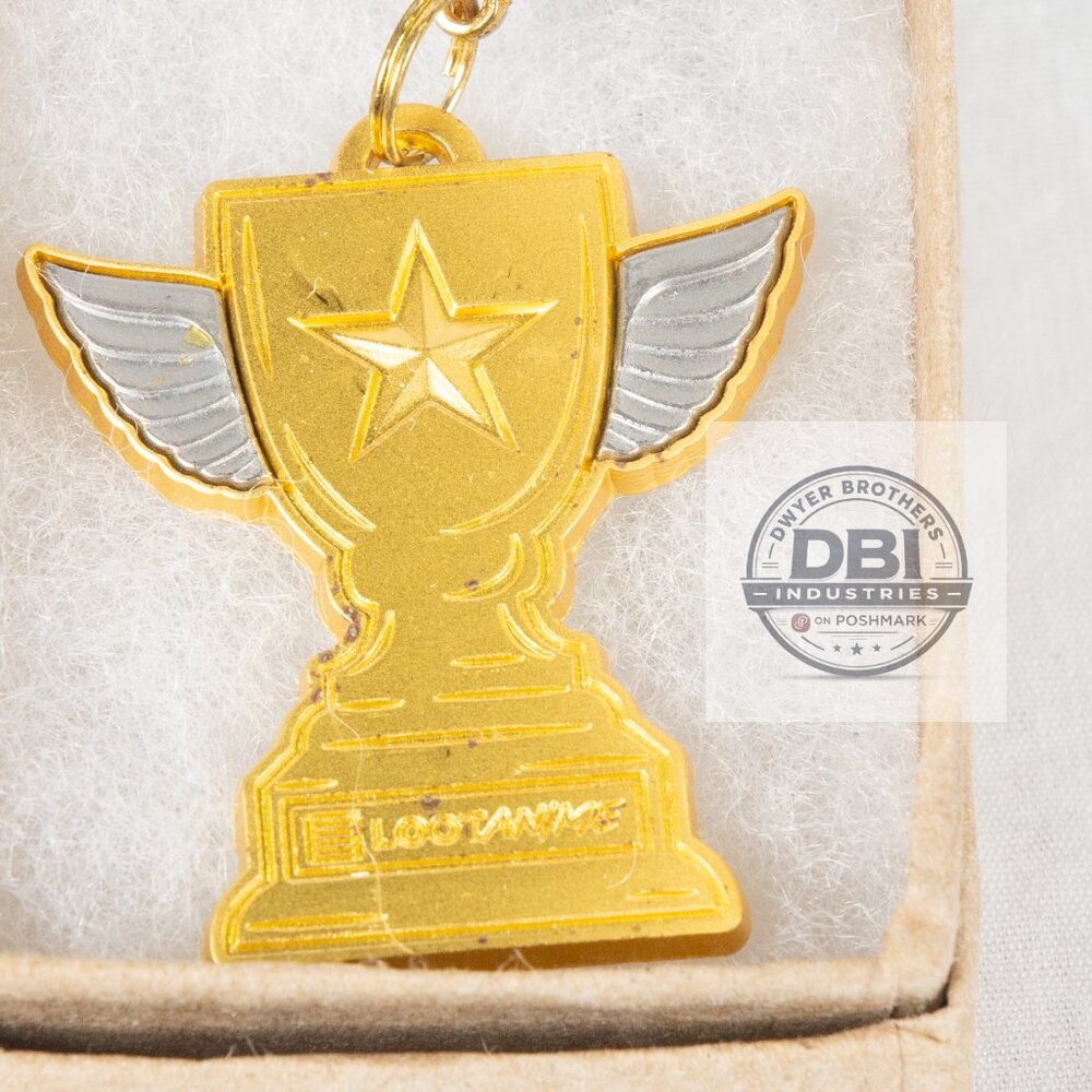 Loot Anime Trophy Charm Gold Winged Star Award Phone Dangle